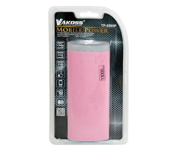 VAKOSS PowerBank Vakoss 13000 mAh TP-2595P Rózowy z latarka - 1405850 - zdjęcie 3